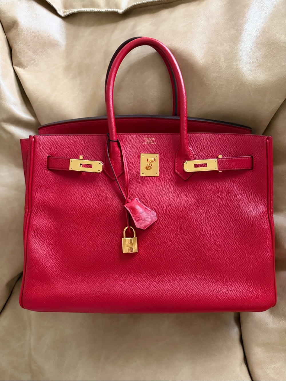 Hermes Epsom Birkin 35 Rouge Casaque